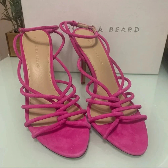 Veronica Beard Aneesha Suede Strappy Sandal in Pink Size 10 NEW - Picture 4 of 13